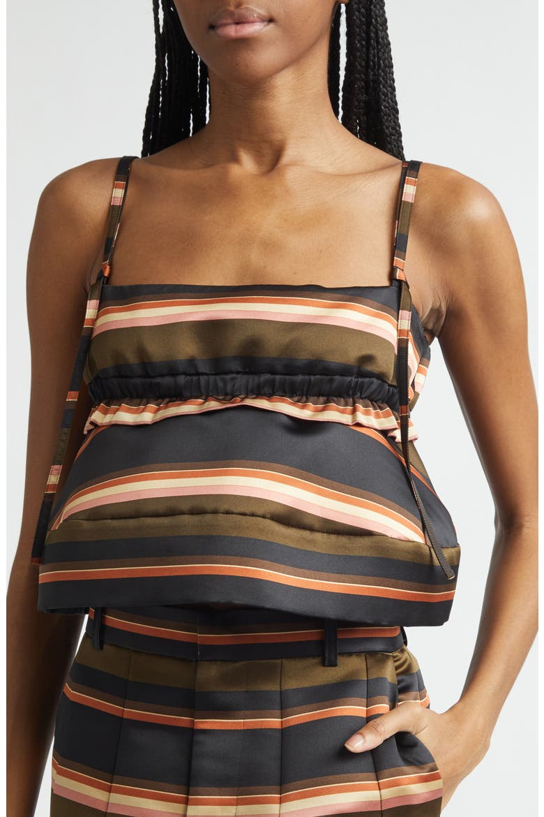 Stripe Satin Crop Camisole, Alternate, color, KHAKI/ PINK