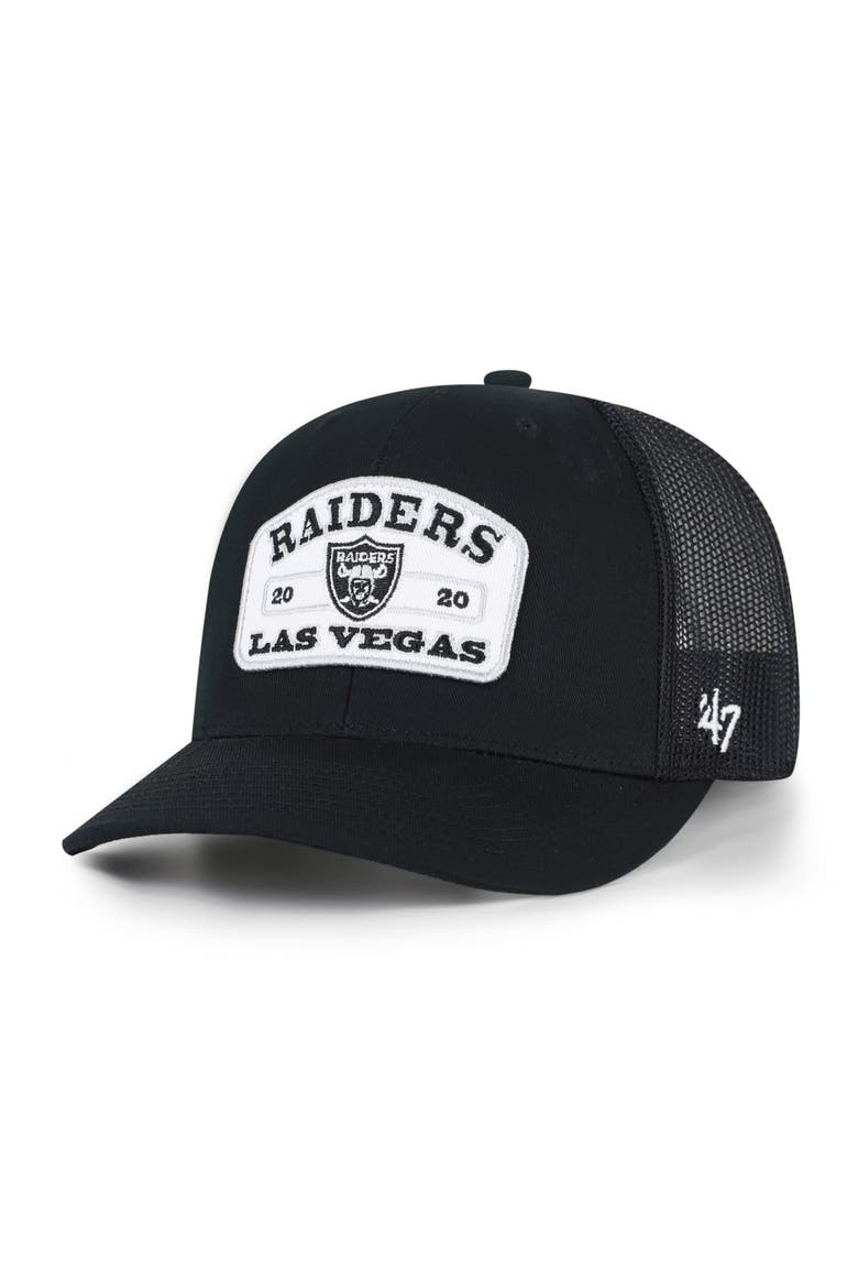 Men's '47 Black Las Vegas Raiders  Roadway Adjustable Trucker Hat, Main, color, Black