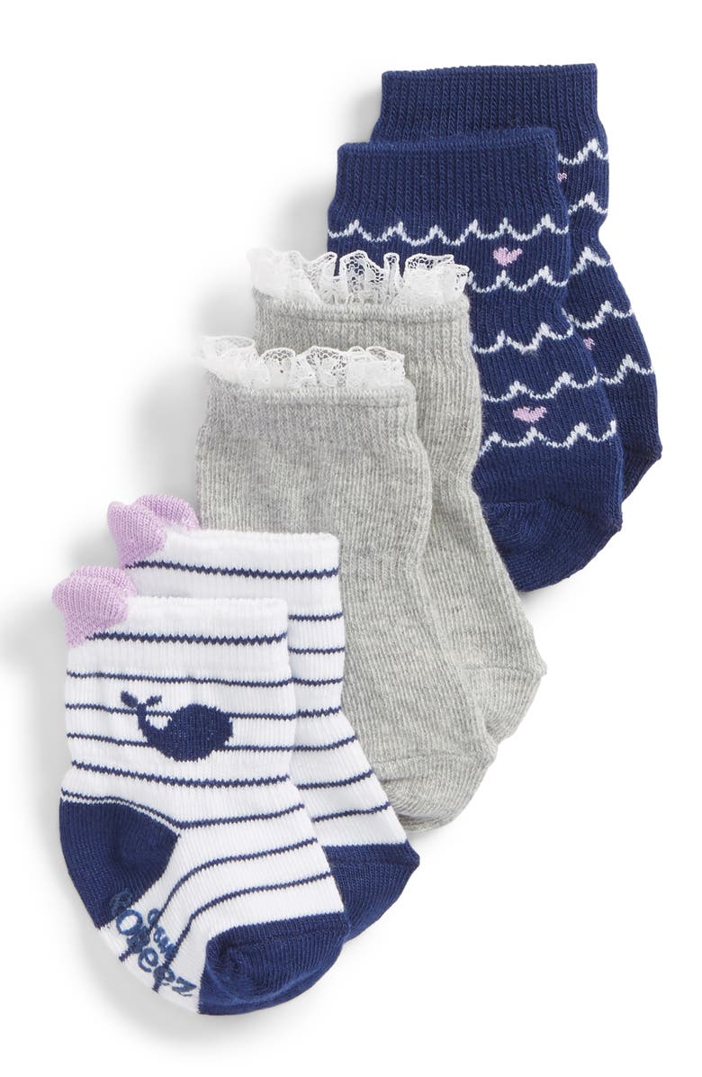 Robeez<sup>®</sup> Whales 3-Pack Socks, Main, color,