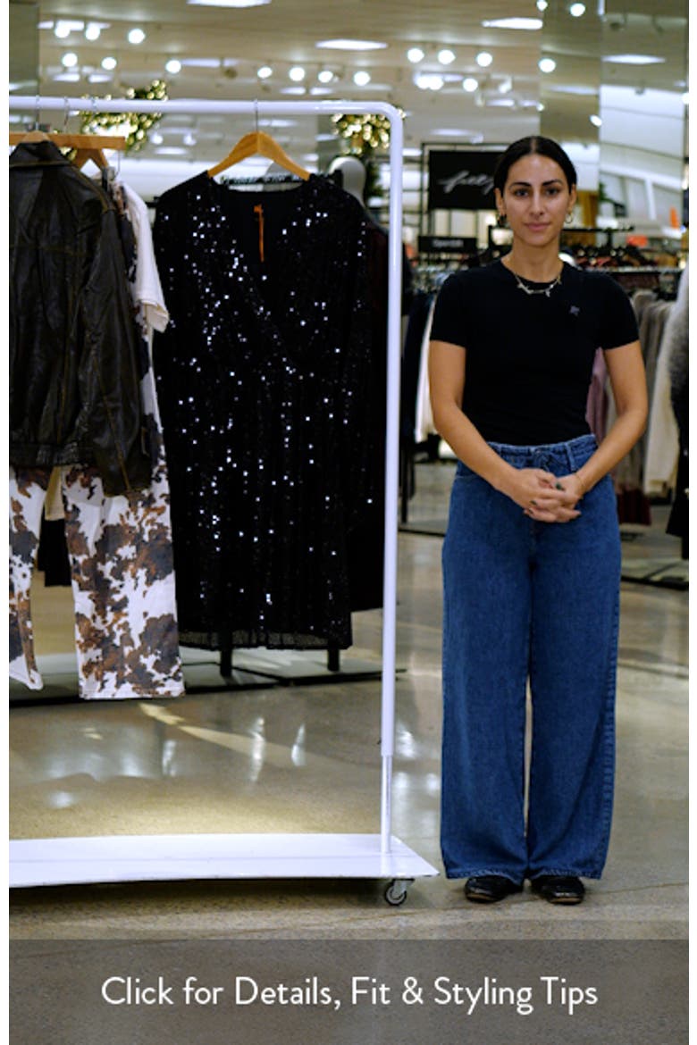 Dillio Sequin Mesh Long Sleeve Cocktail Dress video