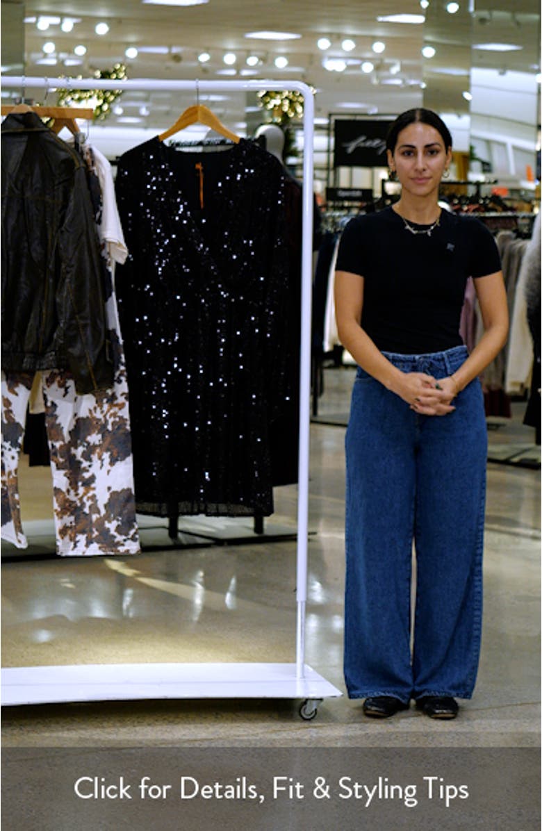 Dillio Sequin Mesh Long Sleeve Cocktail Dress, sales video thumbnail