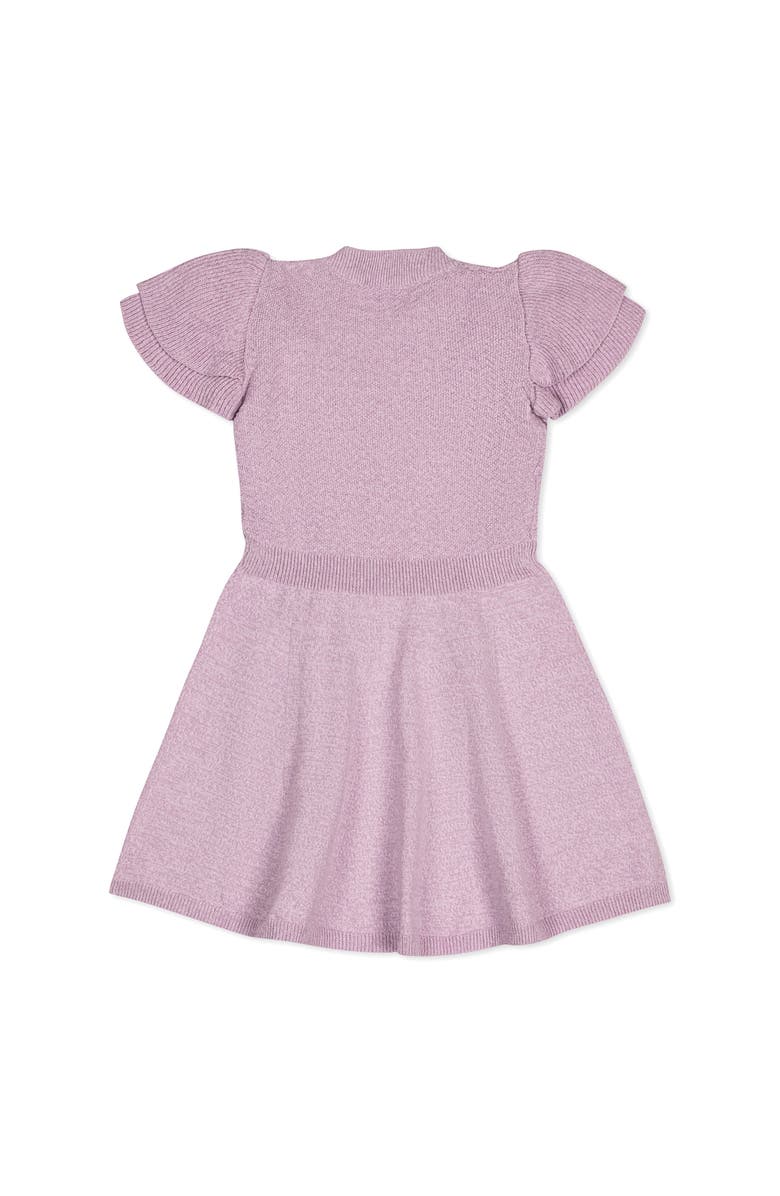 Hope & Henry Baby Girls' Organic Flutter Sleeve Sweater Dress, Infant, Alternate, color, Lavender Marl