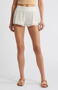 BDG Urban Outfitters Smocked Waist Lace Hem Cotton Shorts