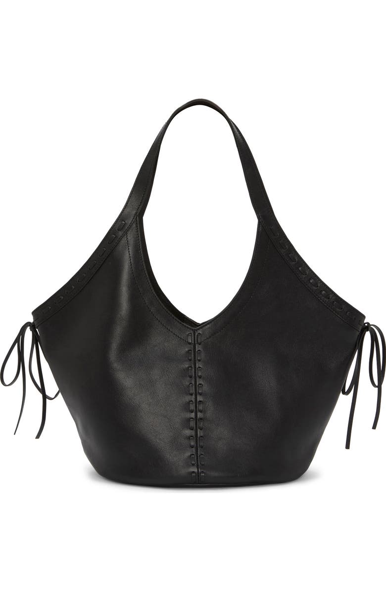 Vince Camuto Cryss Stitch Trim Tote, Main, color, Black