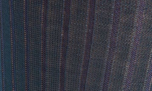 Canali Ribbed Cotton Dress Socks In Blue