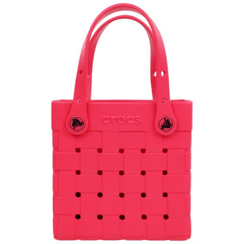 Small Woven Style Crocssbody Tote with Top Handles and removeable Crocssbody strap