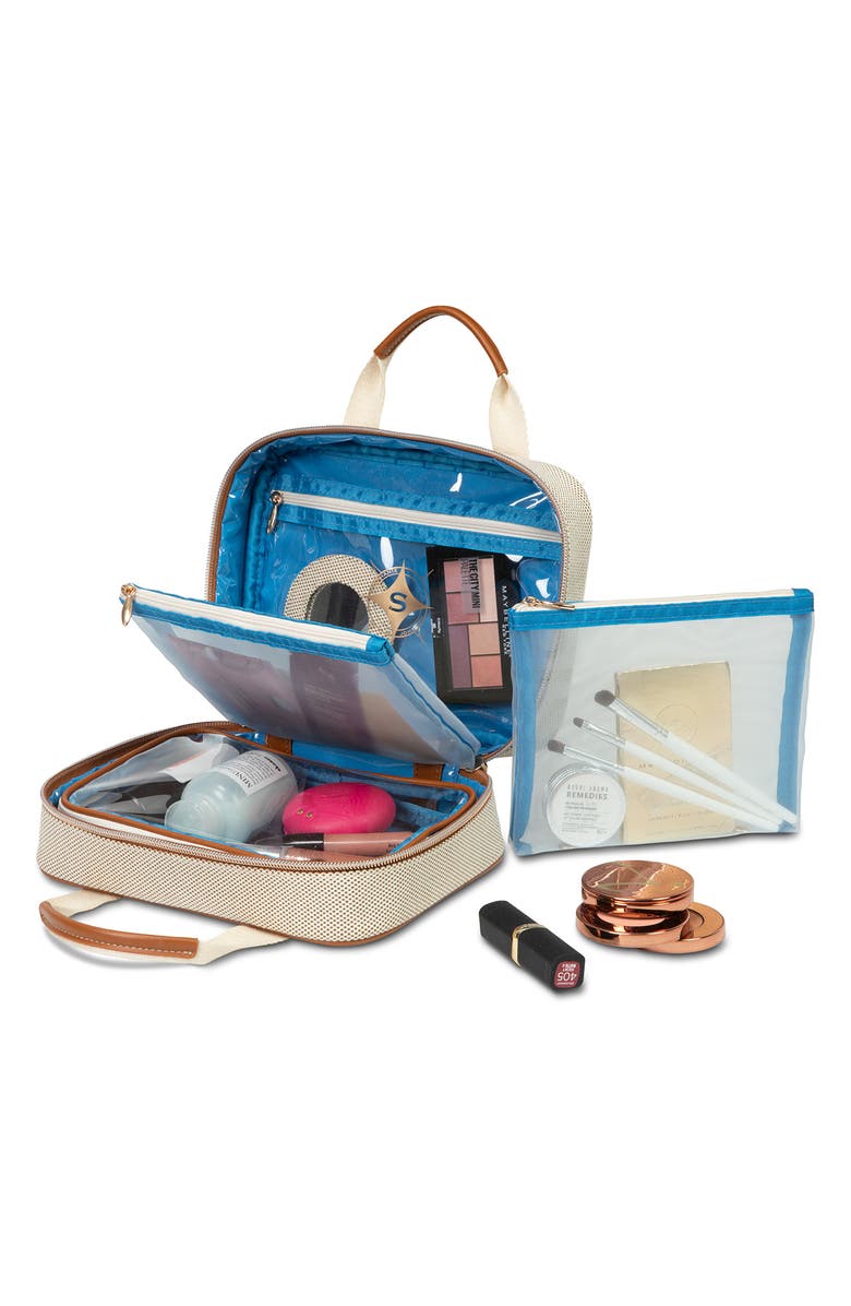 Stephanie Johnson Tropea Ivory ML Traveler Cosmetics Case, Alternate, color, Ivory