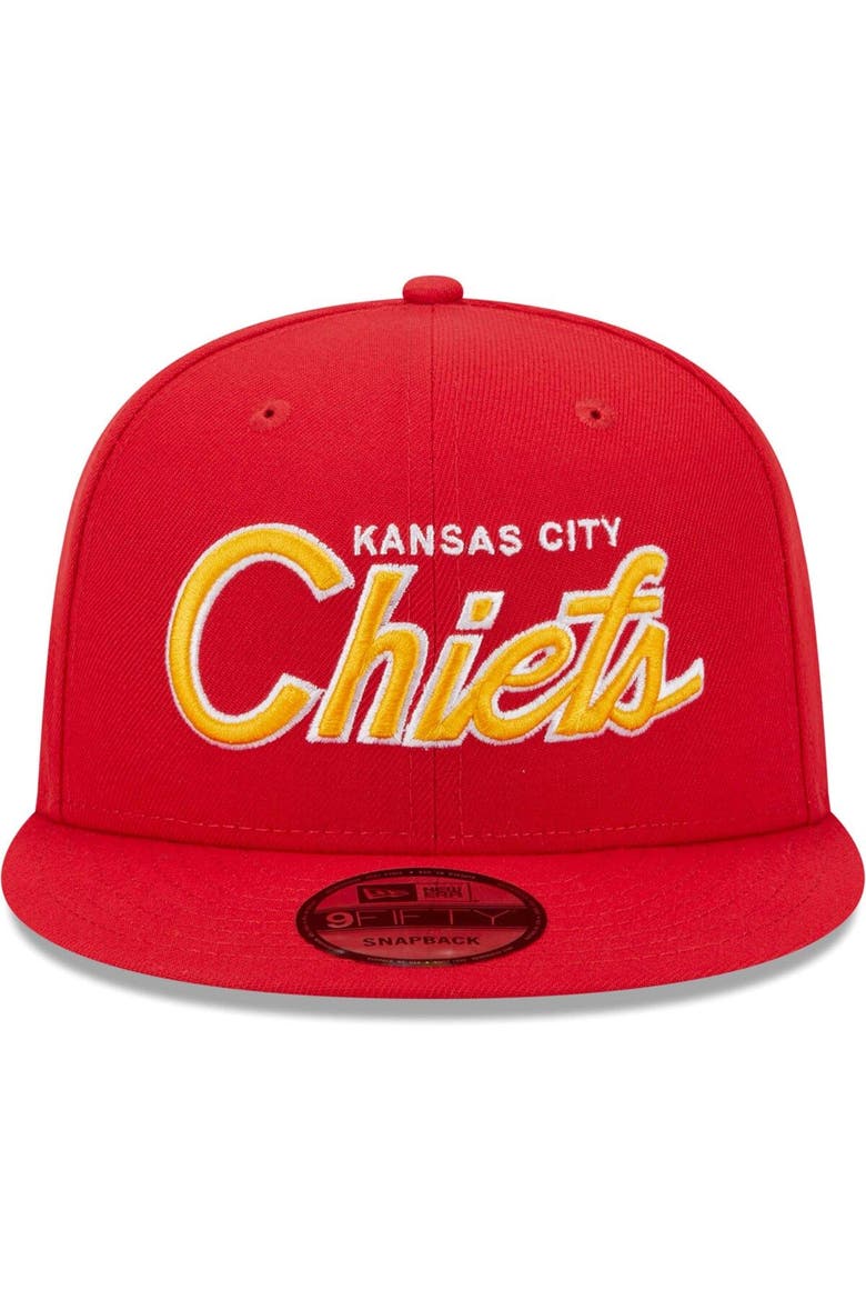 Men's New Era Red Kansas City Chiefs Main Script 9FIFTY Snapback Hat, Alternate, color, Red