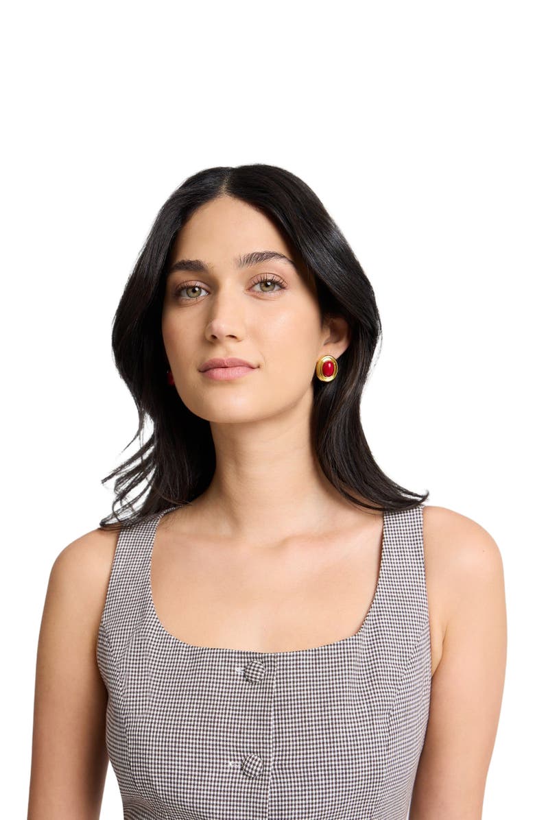 Onia Peplum Vest, Alternate, color, Brown/White