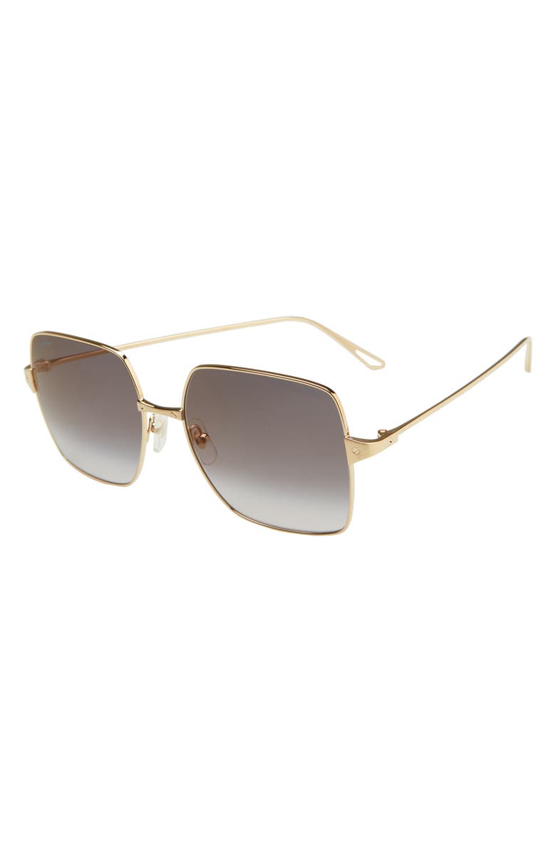 Cartier 57mm Square Sunglasses, Alternate, color, 
