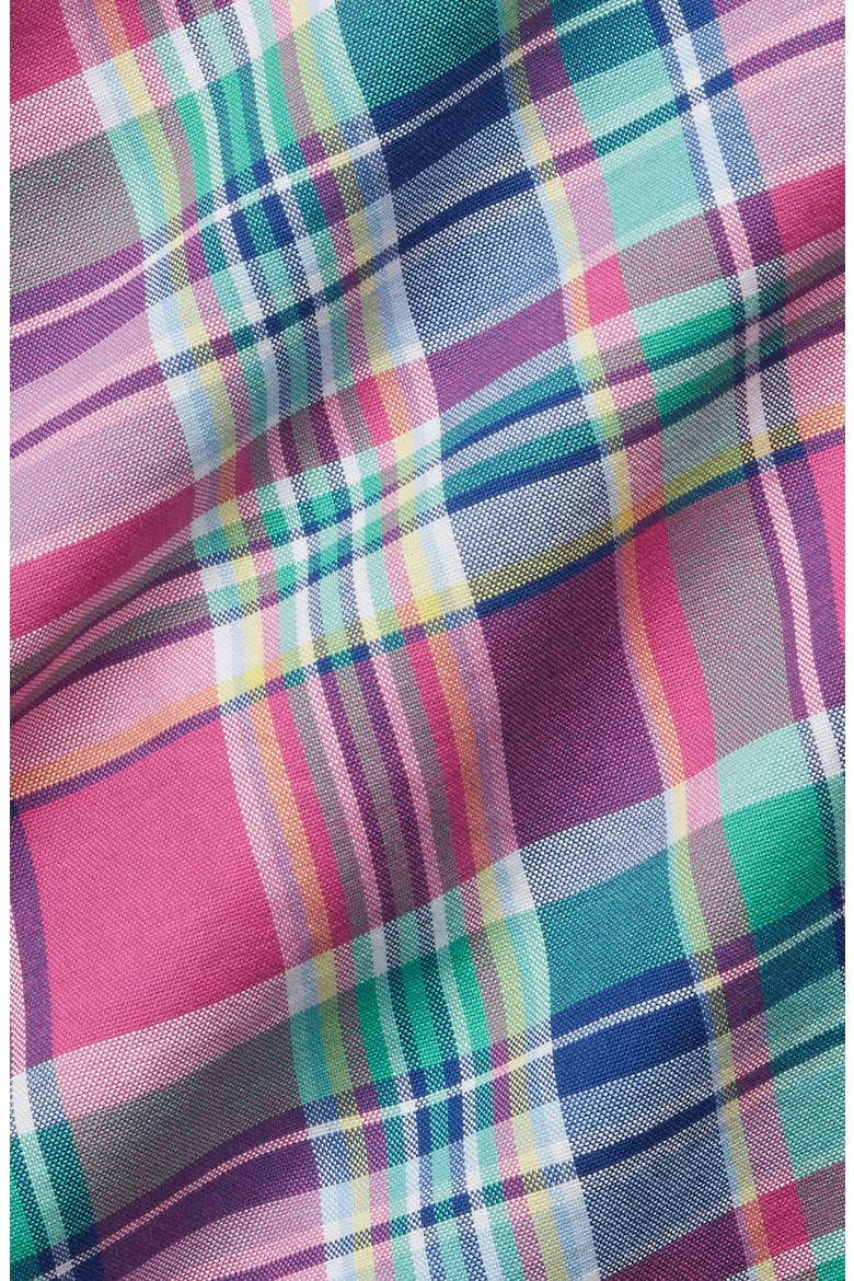 Classic Fit Plaid Short Sleeve Button-Down Oxford Shirt, Alternate, color, MULTI