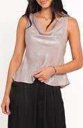 Petal & Pup Vita Metallic Cowl Neck Tank