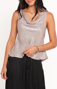 Petal & Pup Vita Metallic Cowl Neck Tank