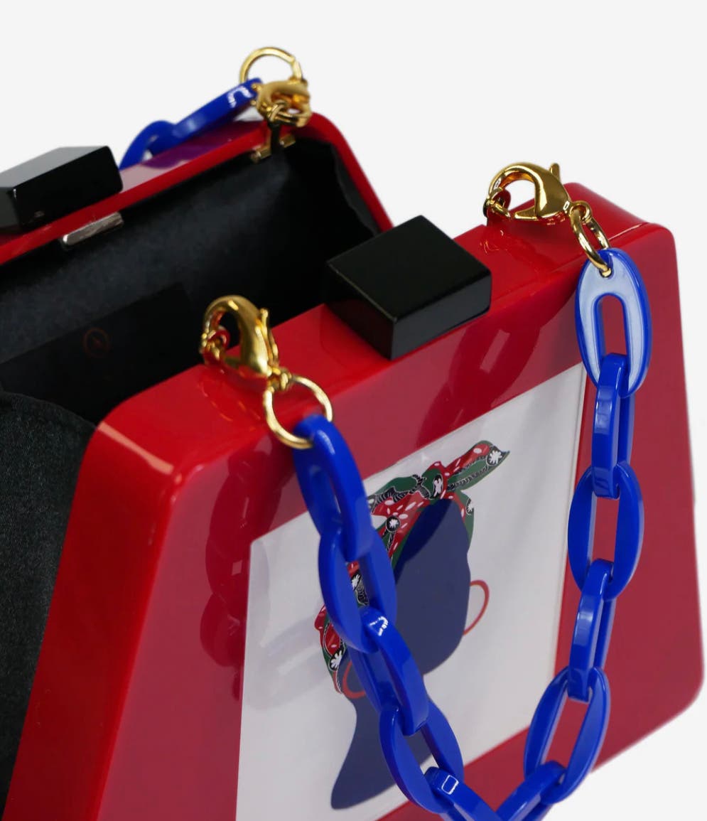 LarAllan Babi Acrylic Cocktail Clutch, Alternate, color, Red