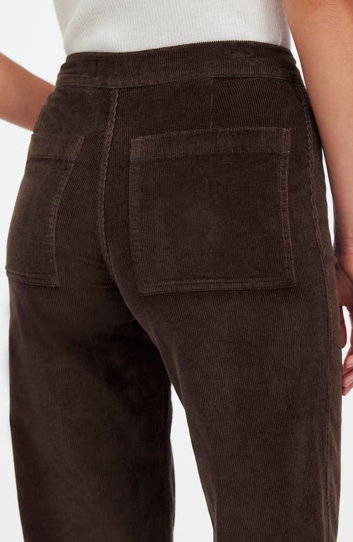 Madewell The Emmett Wide Leg Full Length Corduroy Pants: Welt Pocket Edition In Dark Carob
