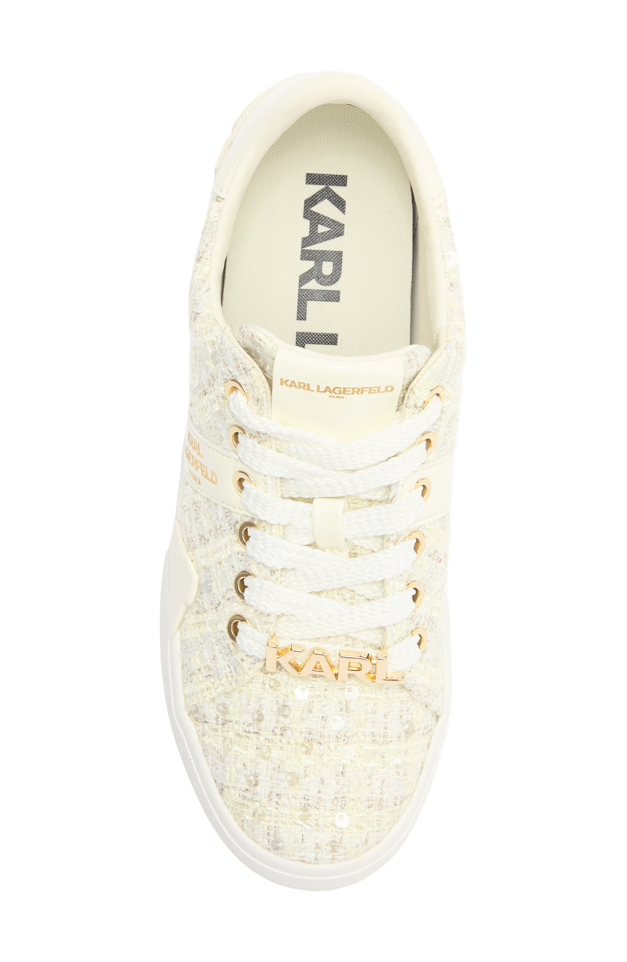 KARL LAGERFELD PARIS Mablyn Lace-Up Sneaker, Alternate, color, Cream