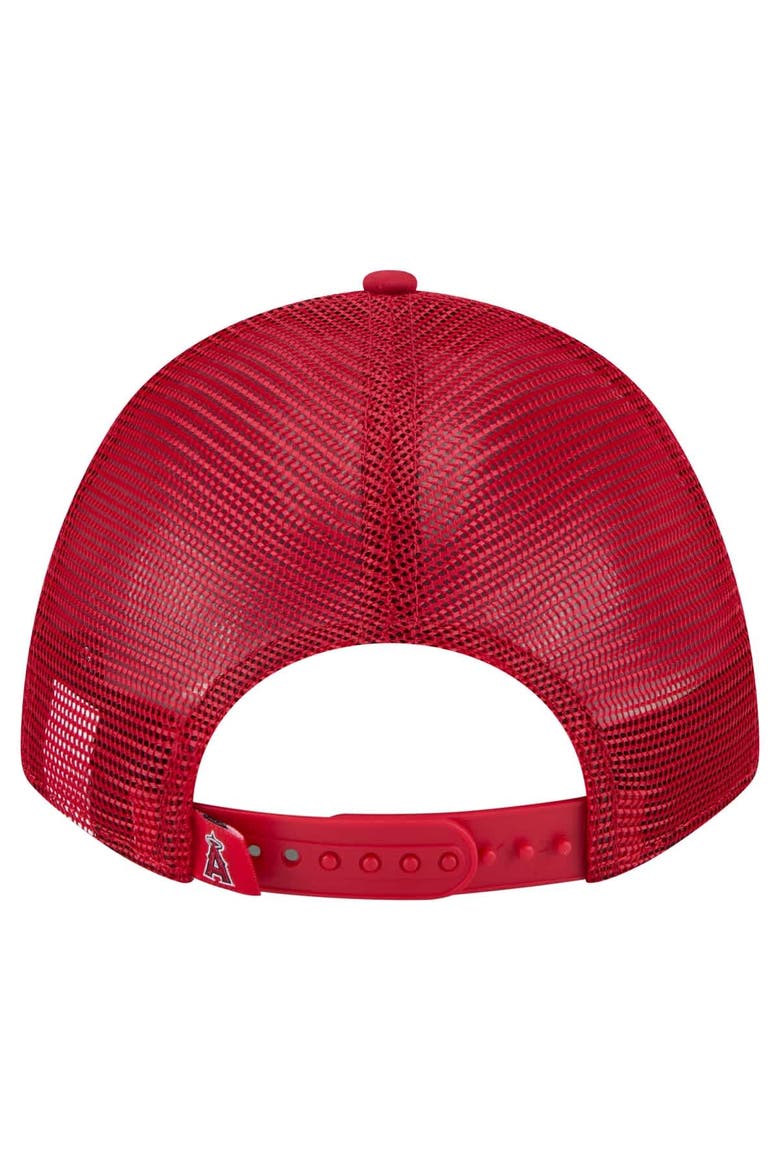 Men's New Era  Red Los Angeles Angels Minimalist 9FORTY A-Frame Adjustable Hat, Alternate, color, Red