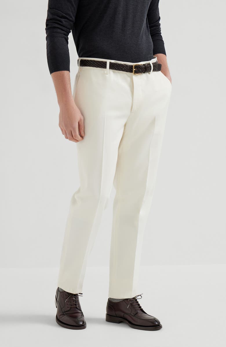Brunello Cucinelli Gabardine trousers, Alternate, color, Panama