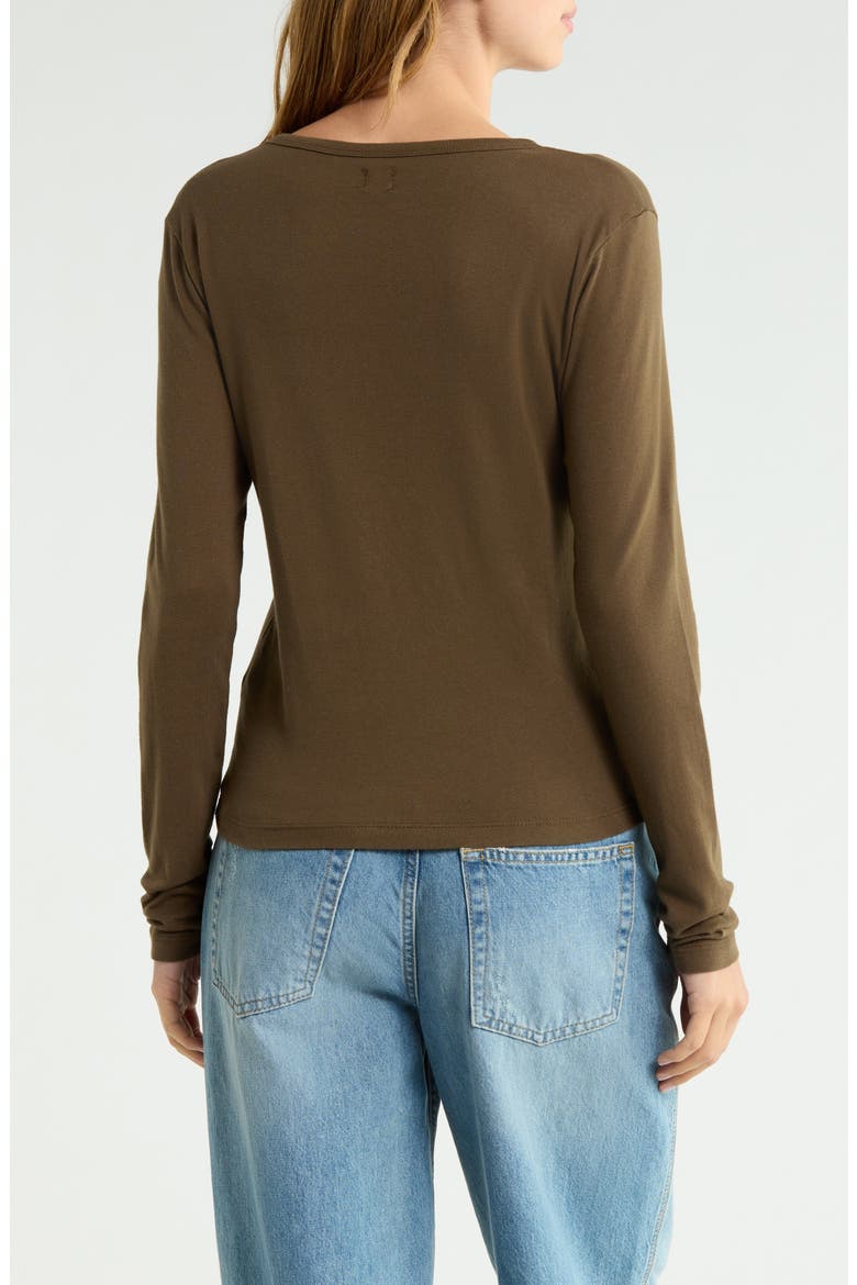 Oregon Long Sleeve Crop T-Shirt, Alternate, color, BROWN