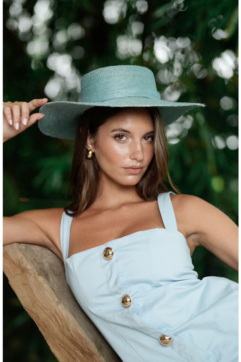 Jane Medium Brim Jute Hat, Alternate, color, Princess Blue