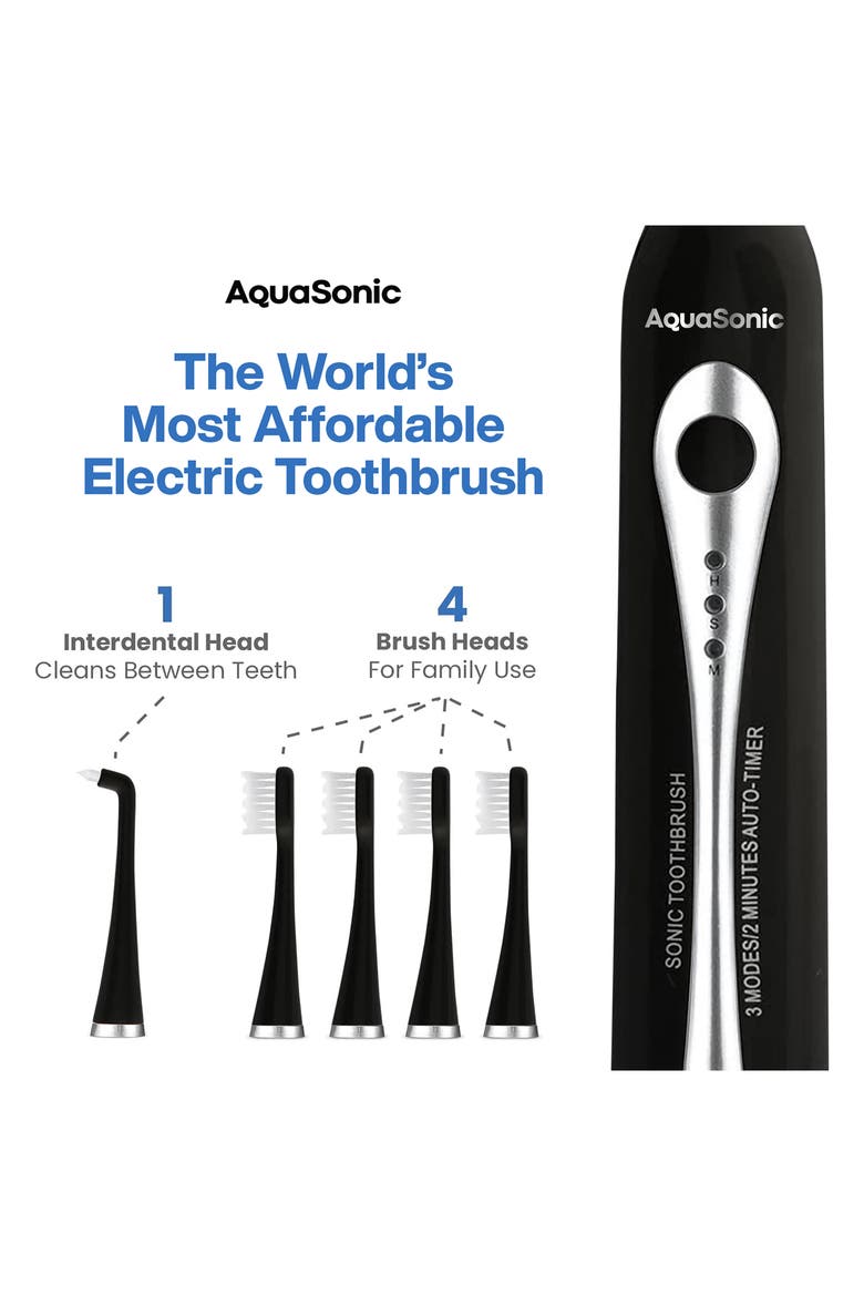 Home Dental Center Rechargeable Electric Power Toothbrush & Smart Water Flosser Set, Alternate, color, BLACK