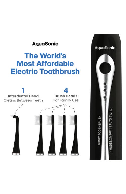 Aquasonic Home Dental Center Rechargeable Power Toothbrush & Smart Water Flosser Set In Black
