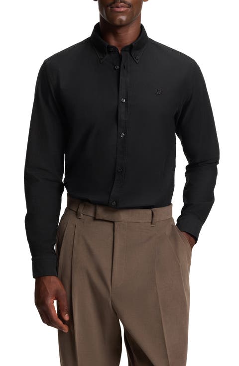 Roan Slim Fit Solid Cotton Button-Down Shirt