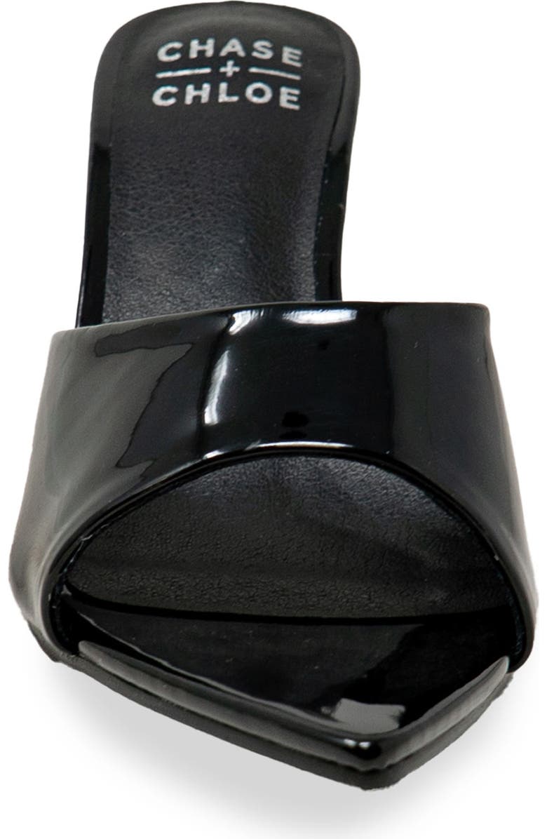 CHASE AND CHLOE Glossy Finish Stiletto Sandal, Alternate, color, Black Patent