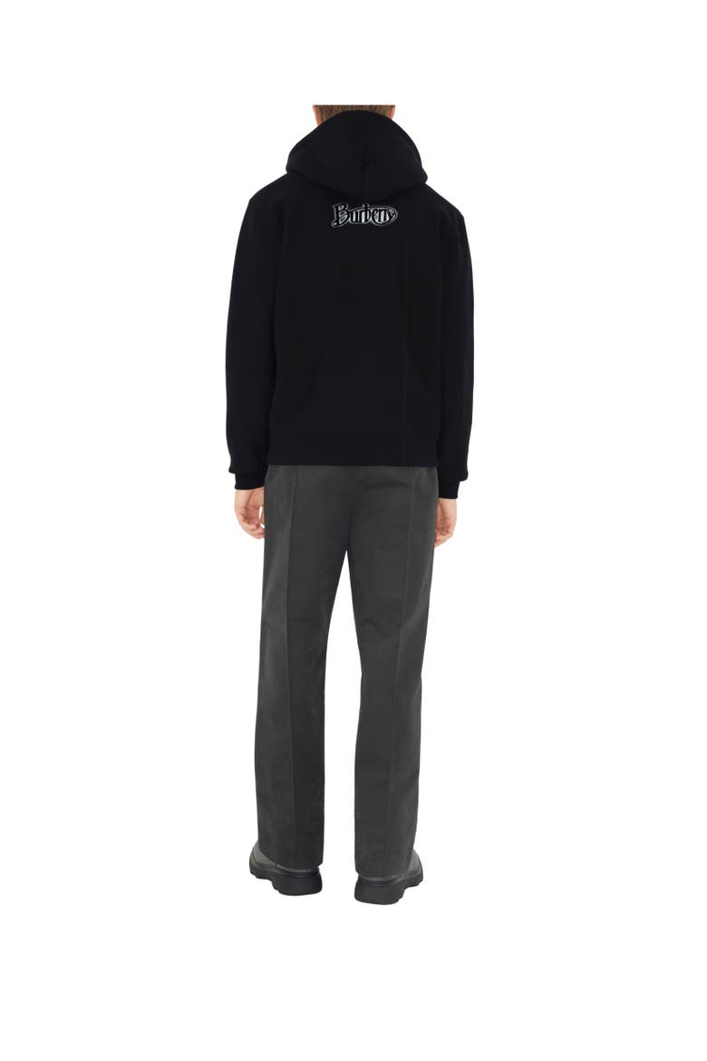 Logo Cotton Blend Zip Hoodie, Alternate, color, Coal