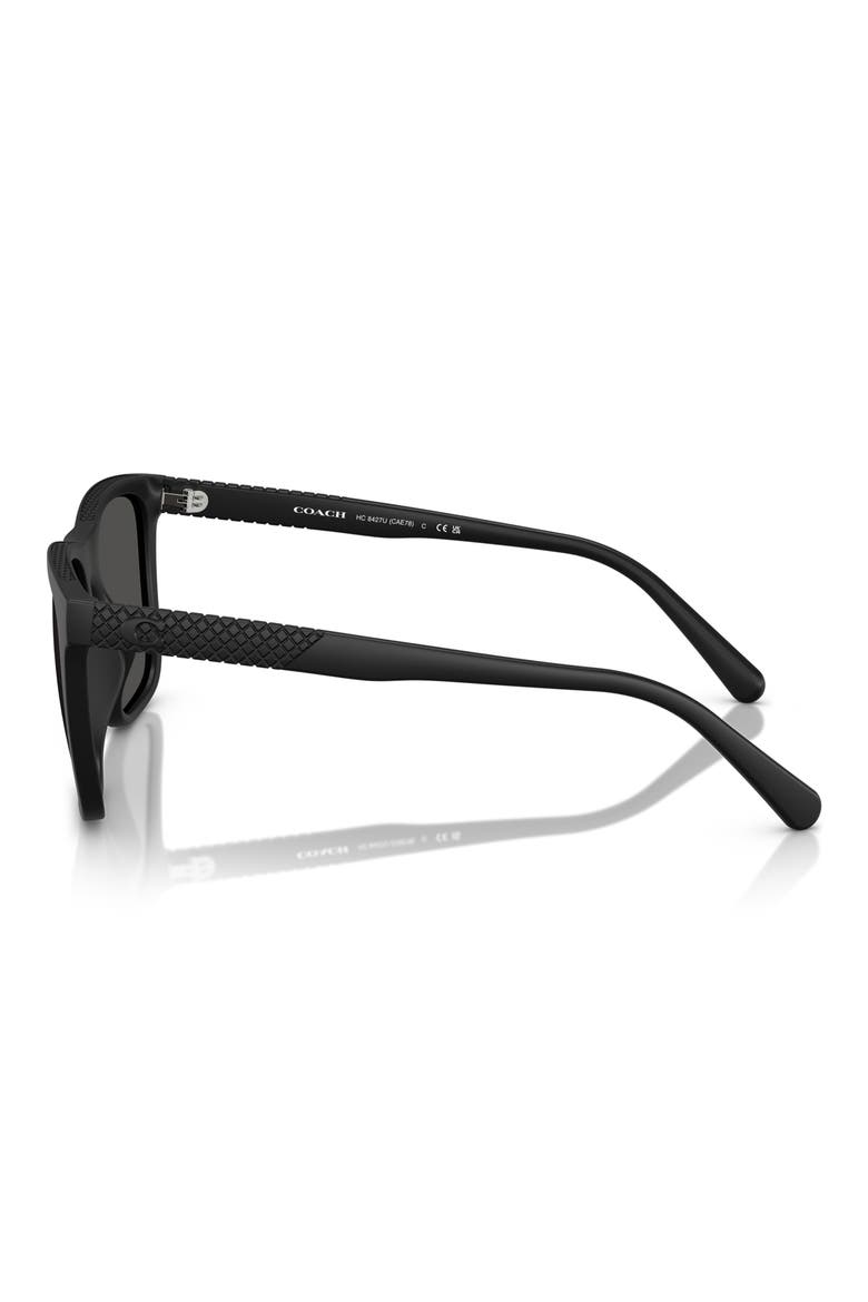 57mm Square Sunglasses, Alternate, color, MATTE BLACK / GREY SOLID