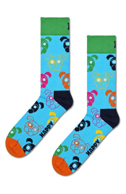 Happy Socks Mixed Dog 3-pack Assorted Crew Socks Gift Set In Navy