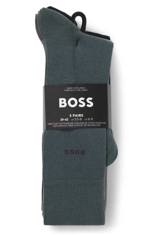 Hugo Boss Boss Assorted 2-pack Solid Cotton Blend Dress Socks In Brown
