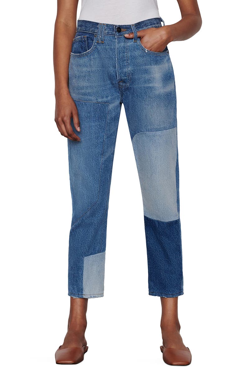 FRAME Le Original Unmatched Ankle Straight Leg Patchwork Jeans, Main, color,