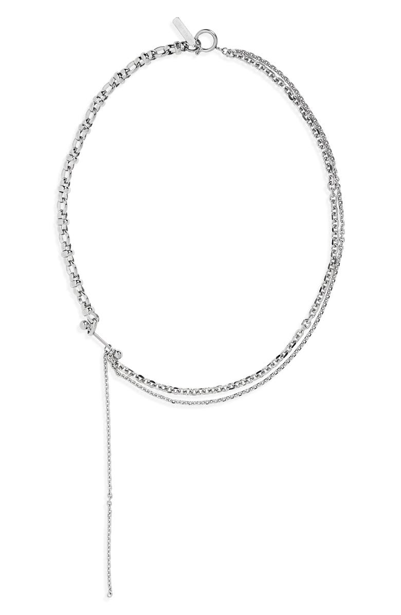 Justine Clenquet Kim Triple Chain with Barbell Necklace, Main, color,