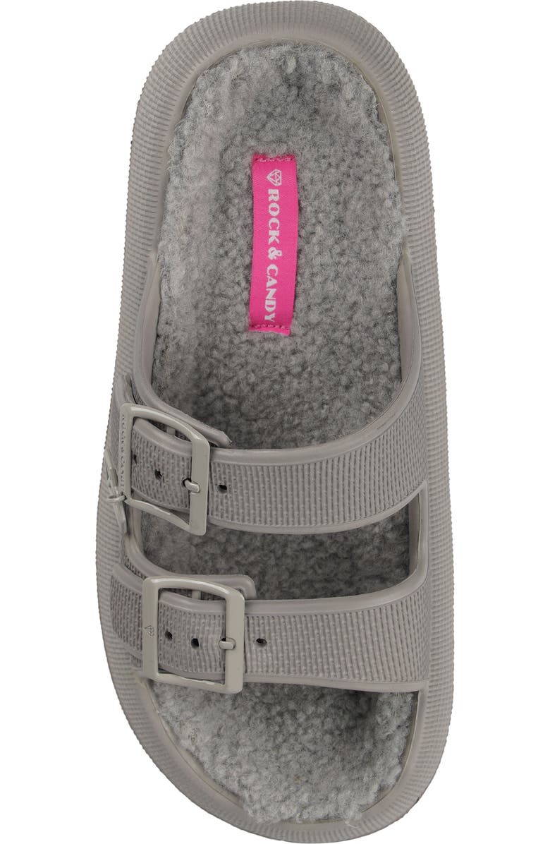ROCK AND CANDY Faux Shearling Slide Sandal, Alternate, color, Light Gray