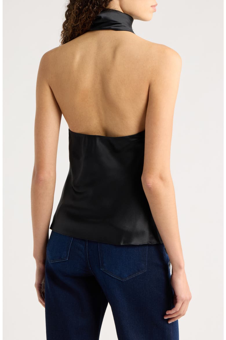 Sabi Scarf Fringe Sleeveless Silk Top, Alternate, color, BLACK