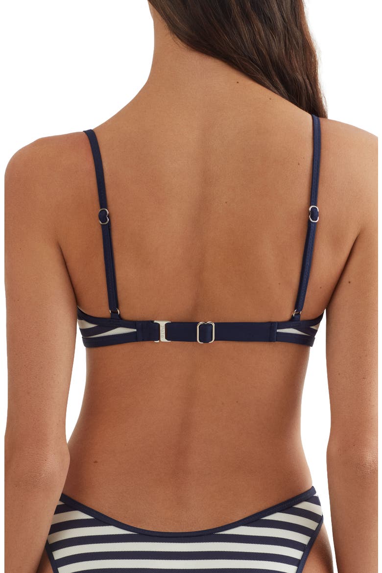 Tipped Bralette Swimsuit Top, Alternate, color, WHITE/ NAVY