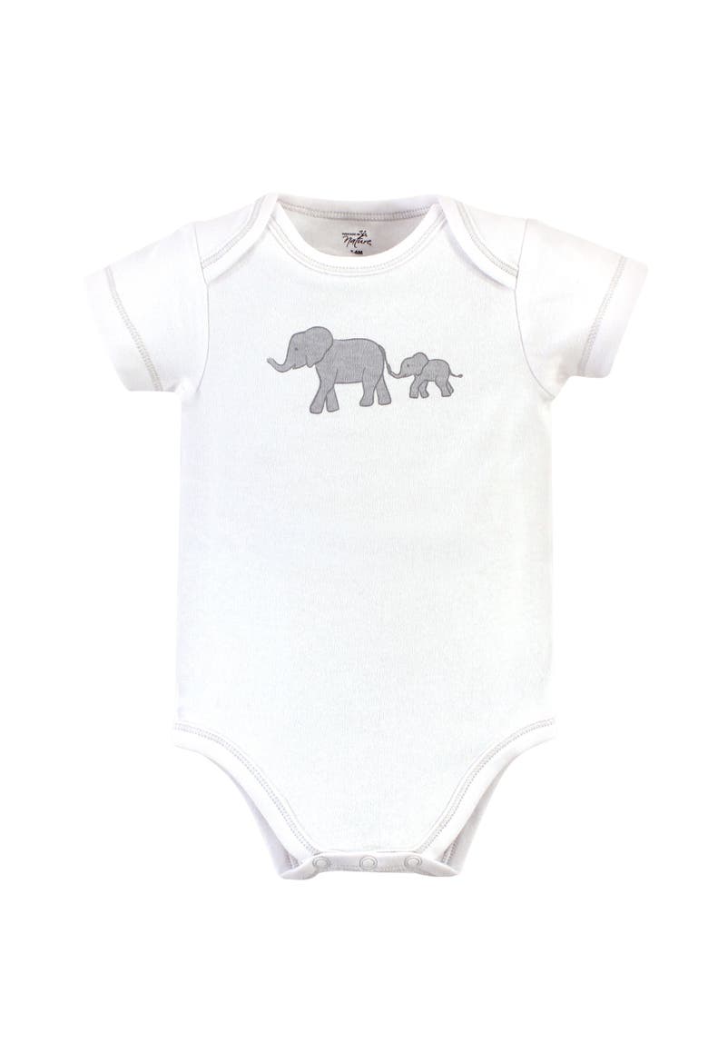 Organic Cotton Bodysuits, Alternate, color, Marching Elephant
