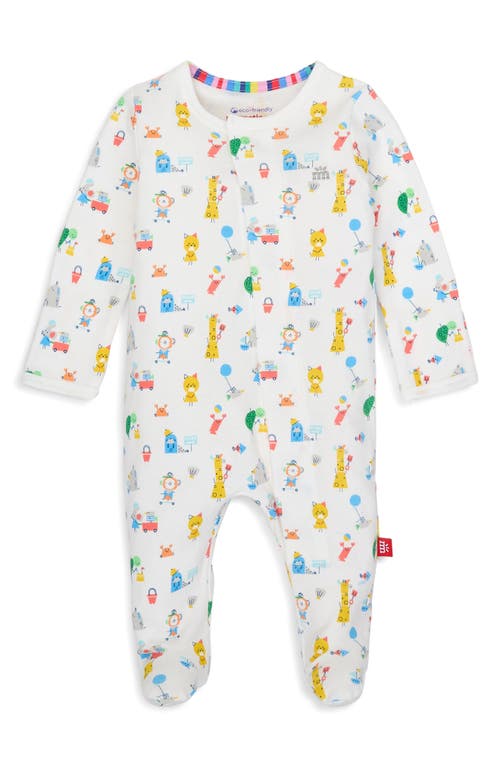 Magnetic Me Seaside Sand Squad Organic Cotton Magnetic Footie In White