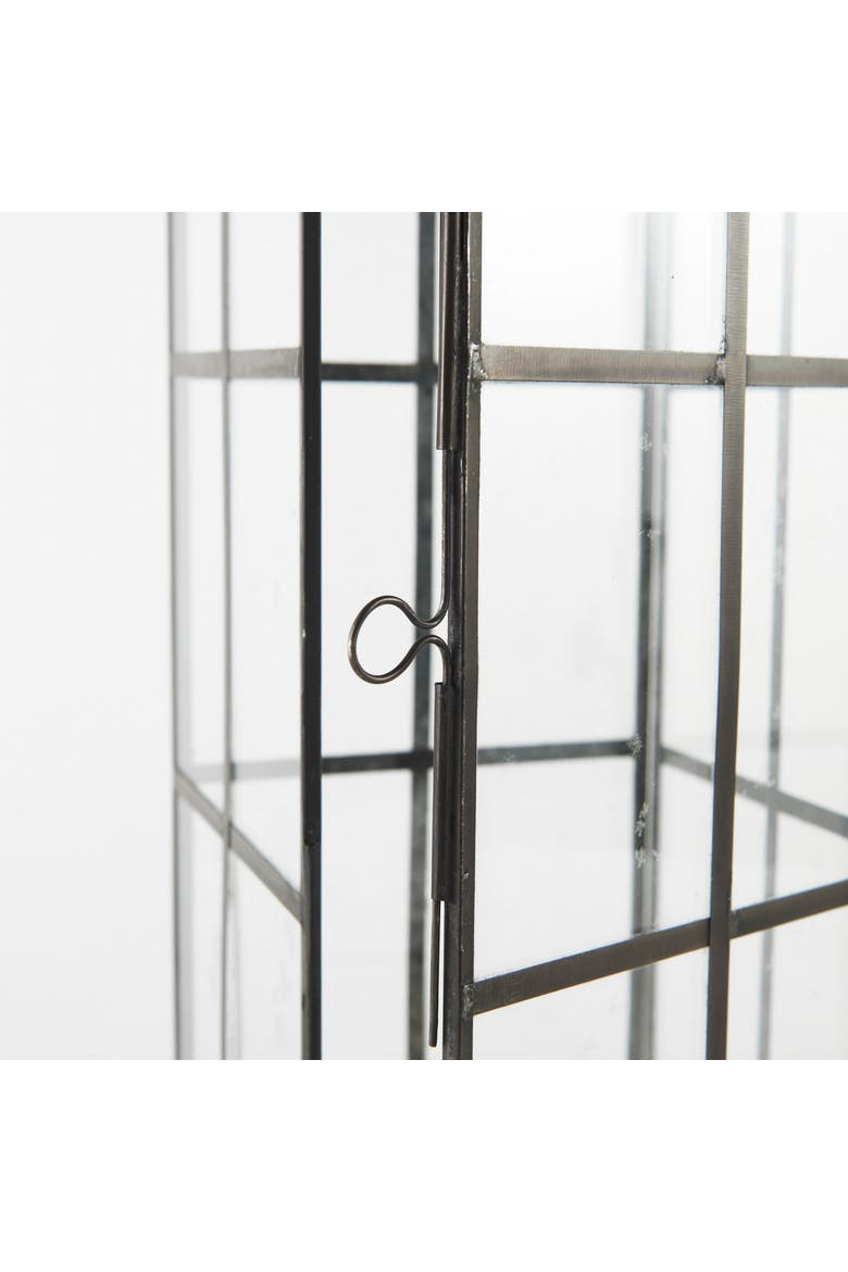 Gamfield  Metal and Glass Lantern, Alternate, color, Black
