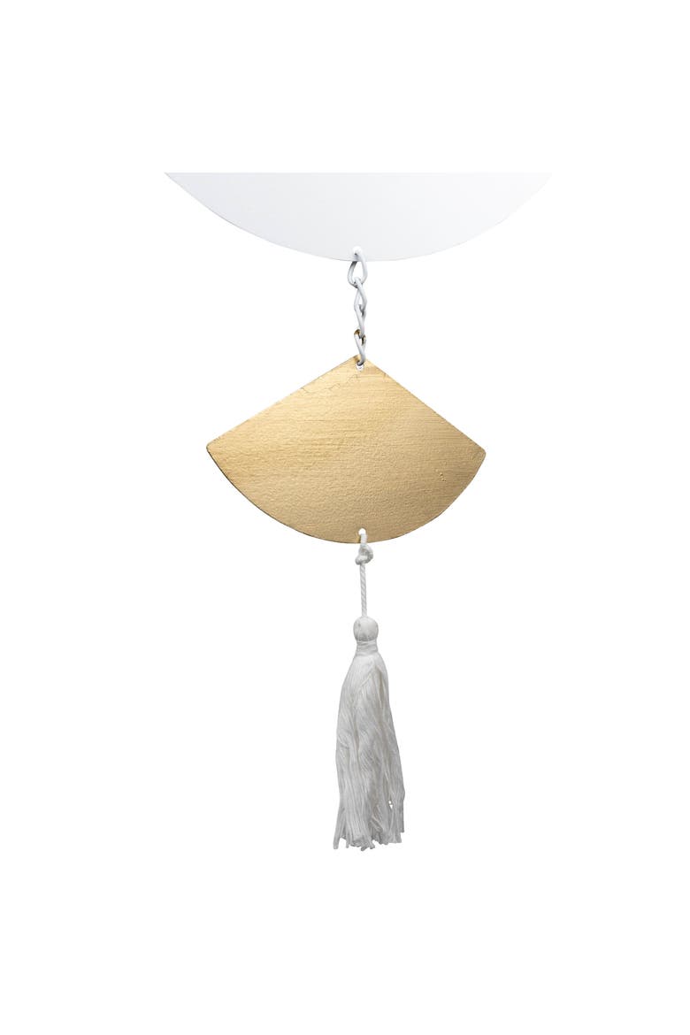 Geo Fan Shapes Wall Hanging Metal & Rope, Alternate, color, Brown