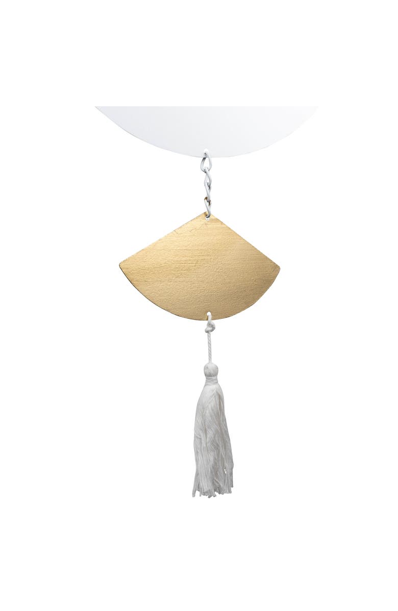 Foreside Home and Garden Geo Fan Shapes Wall Hanging Metal & Rope, Alternate, color, Brown