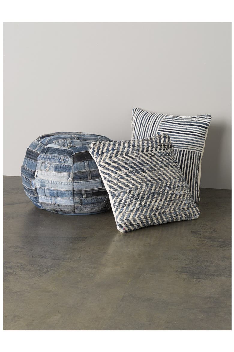 'Denim Chevron' Pillow, Alternate, color, DNU BLUE