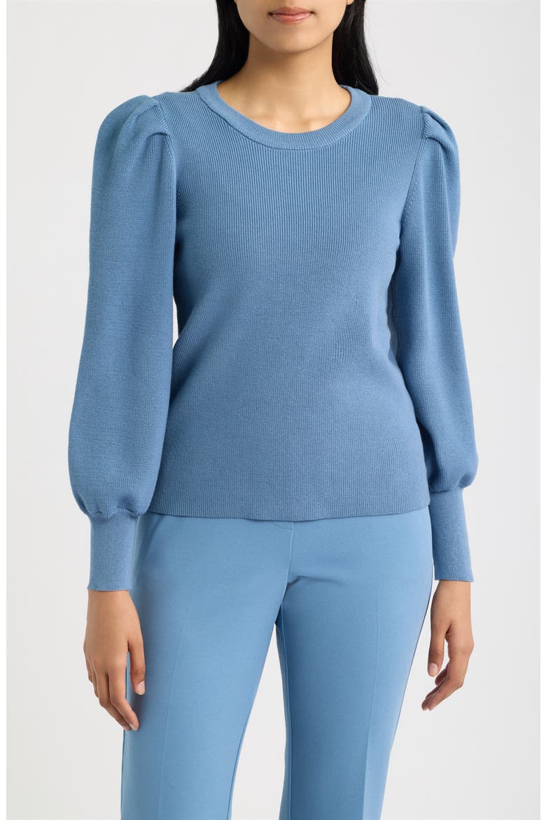 Puff Shoulder Sweater, Main, color, DUTCH BLUE