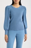 AK ANNE KLEIN Puff Shoulder Sweater