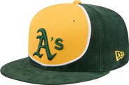 New Era Men's New Era Green/Gold Athletics Retro Split Corduroy Snapback Hat