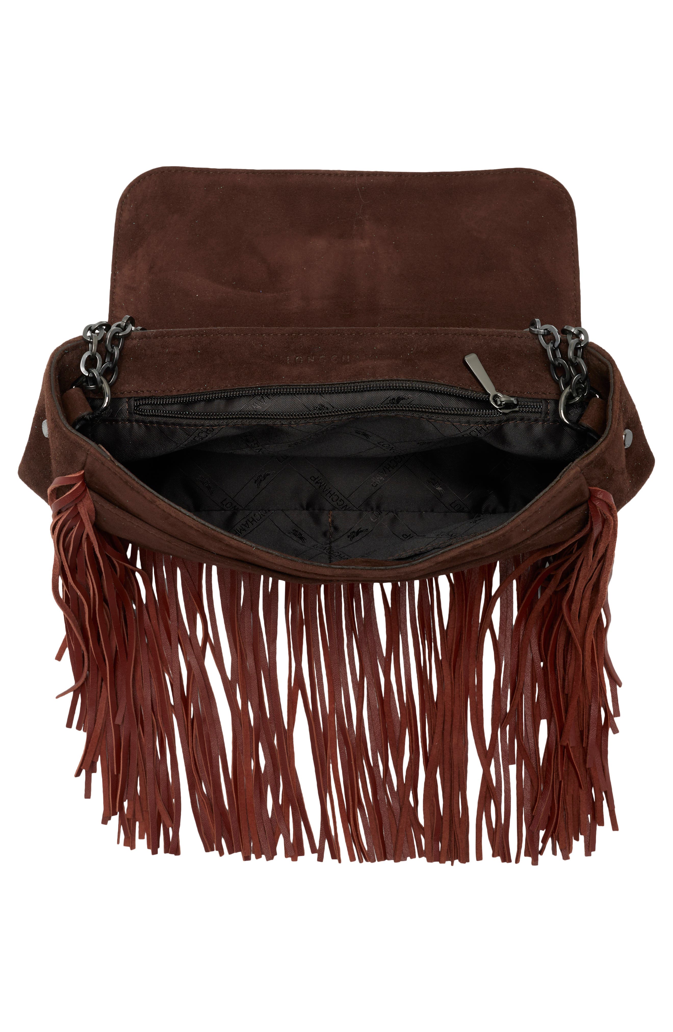 Longchamp Small Amazone Convertible Crossbody Bag, Alternate, color, Ebony