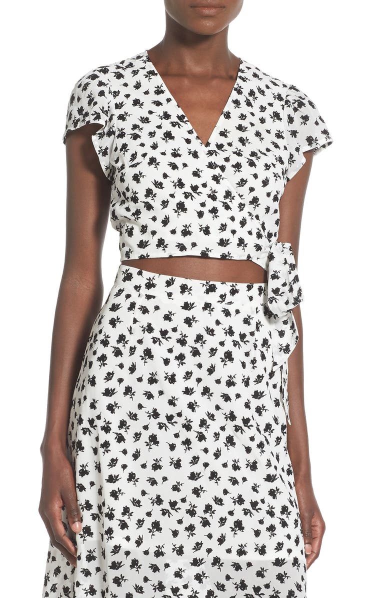 Leith Wrap Front Crop Blouse, Main, color,