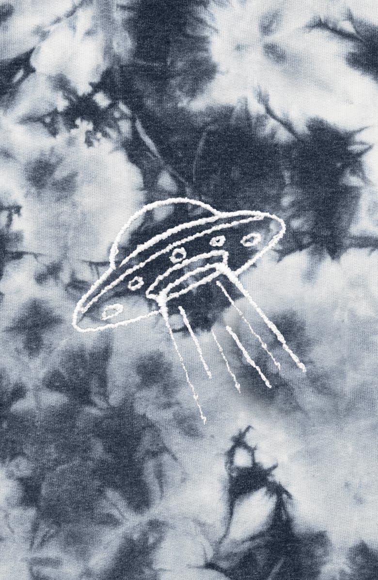 Dalix UFO Tie Dye Crewneck Sweatshirt, Alternate, color, Tie Dye Black