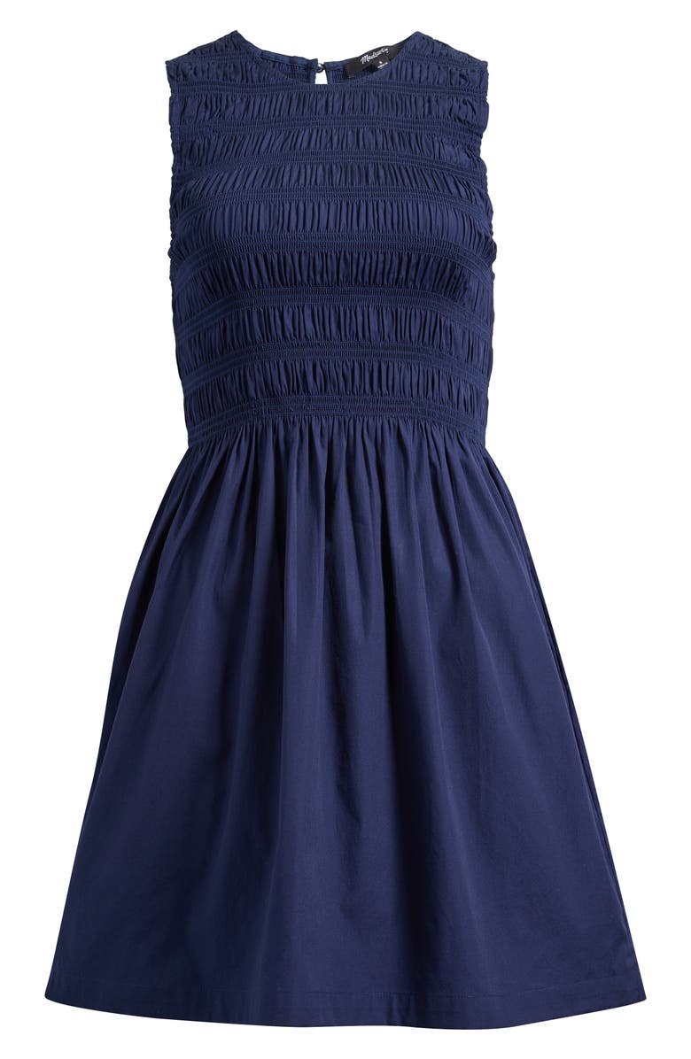 Madewell The Melody Smocked Minidress, Main, color, Midnight Navy